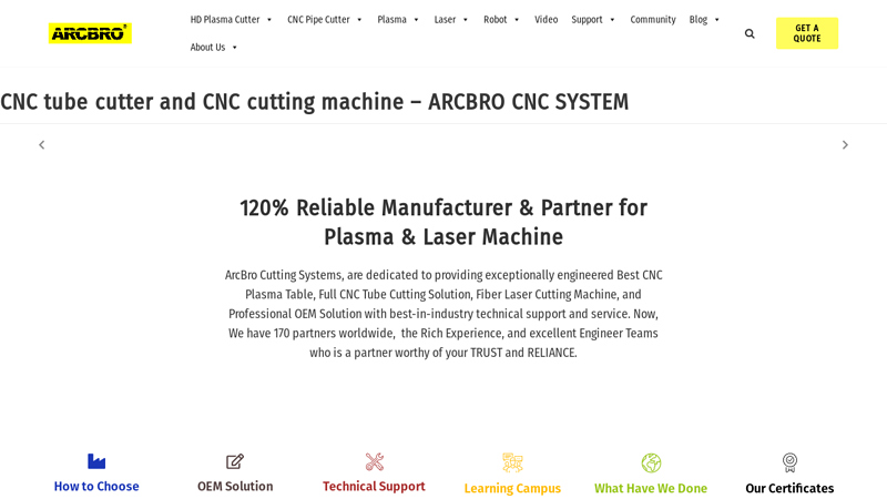 CNC tube cutter and CNC cutting machine  ARCBRO CNC SYSTEM