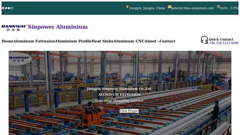 Sinpower ::: Aluminum Extrusion Profile Manufacturer in China
