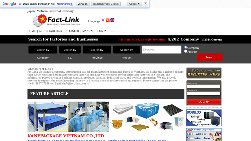 Fact-Link Vietnam | Business directory of manufacturing companies based in Vietnam
