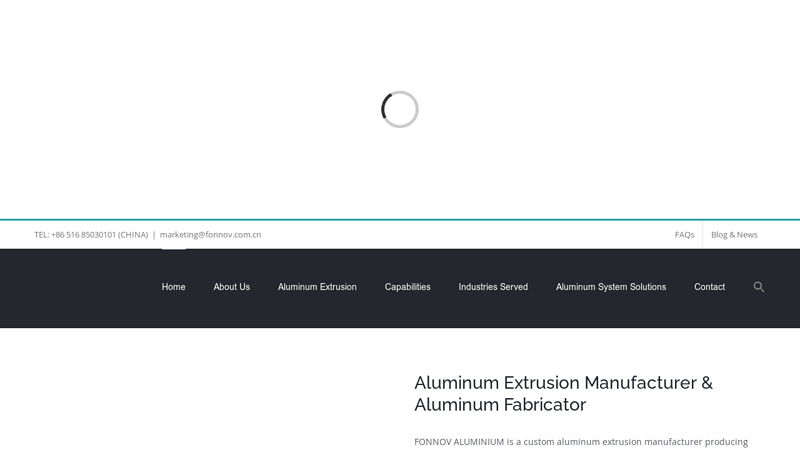 Aluminum Extrusion Manufacturer & Fabrication Service | FONNOV