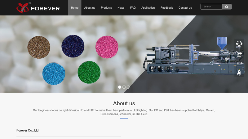 Manufacture of plastics raw materials for Led Lamp