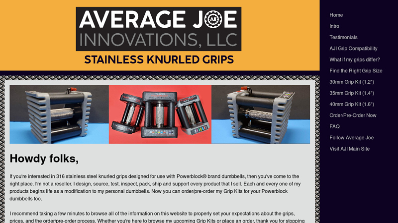 Average Joe Innovations, LLC - 316 Stainless Steel Knurled Grip Kits