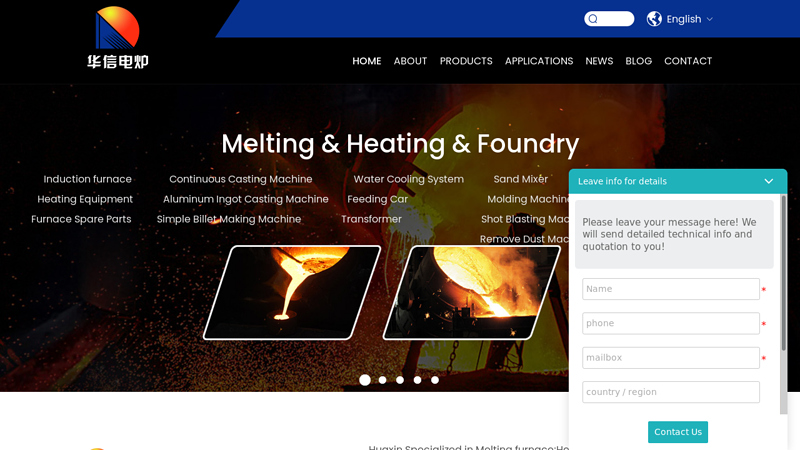 Induction Melting furnace, electric melting furnace manufacturer, induction furnace manufacturers - Huaxin Electric Melting Furnace manufacturing Co.,Ltd.,