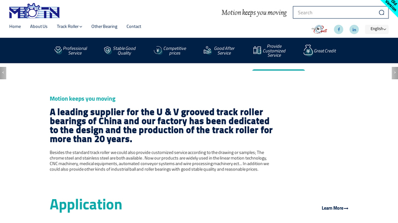A leading supplier for the U & V grooved track roller bearings for over 20 years