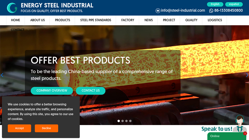 Energy Steel Industrial,chinese producer of Seamless Steel Pipe,Carbon Steel Pipe,Stainless Steel pipe,Alloy steel pipe,OCTG Pipe