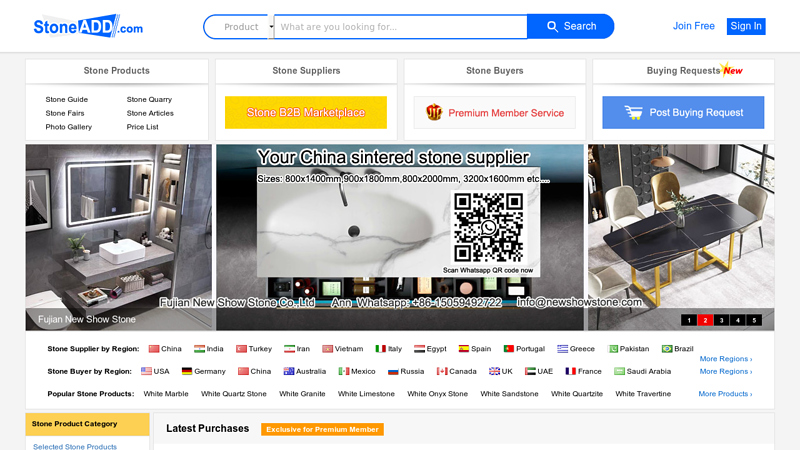 Natural Stone, Artificial Stone, Stone Tools and Machines, Stone Buyers and Suppliers B2B Marketplace